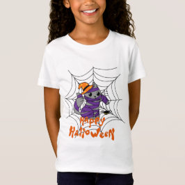 ハッピーハローウィン子猫in Spider Web Kids T-Shirt Tシャツ