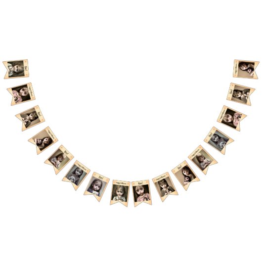 ハッピーハローウィン小さな女の子不気味人形 バンティングフラッグ (全)