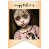 ハッピーハローウィン小さな女の子不気味人形 バンティングフラッグ (第2の旗)