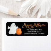 ハッピーハローウィン差出人住所ラベル幽霊パンプキン ラベル (インサイチュ)