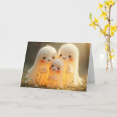 ハッピーハローウィン幽霊かわいこちゃん カード (黄色い花)