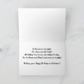 ハッピーハローウィン幽霊たちとカボチャの誕生日カード カード (内部)