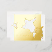 ハッピーハローウィン幽霊たち顧客ゴールドフォイルポストカード 箔シーズンポストカード (正面/裏面)