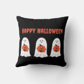 ハッピーハローウィン幽霊とJack-o-Lanterns クッション (裏面)