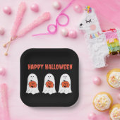ハッピーハローウィン幽霊とJack-o-Lanterns ペーパープレート (パーティー)
