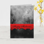 ハッピーハローウィン幽霊のよく出るスカイカスタムカード カード (黄色い花)