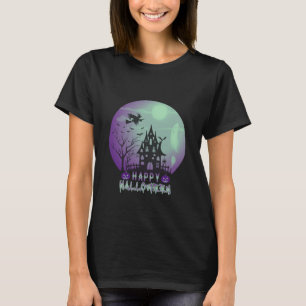 ハッピーハローウィン幽霊のよく出るハウスハロウィーン Tシャツ