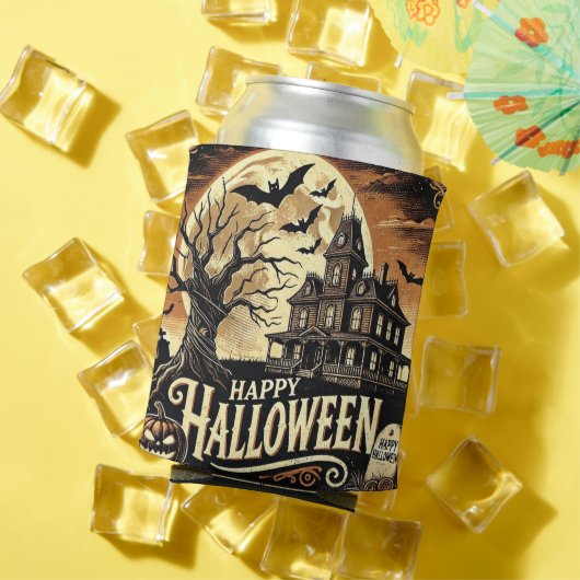 ハッピーハローウィン幽霊のよく出るハウスパンプキンスクーラーボックス 缶クーラー (インサイチュ 夏)