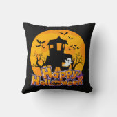 ハッピーハローウィン幽霊のよく出るハウスムーン クッション (裏面)