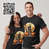 ハッピーハローウィン幽霊のよく出るハウスヨークシャーテリアウィッチ Tシャツ