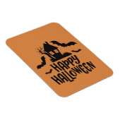 ハッピーハローウィン幽霊のよく出るハウス不気味こうもりオレンジ マグネット (右側)