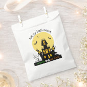 ハッピーハローウィン幽霊のよく出るハウス飛んでいるこうもり フェイバーバッグ (クリップ留めされた状態)
