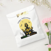 ハッピーハローウィン幽霊のよく出るハウス飛んでいるこうもり フェイバーバッグ (封をした状態)