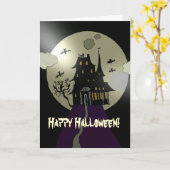 ハッピーハローウィン幽霊のよく出るハウス カード (黄色い花)