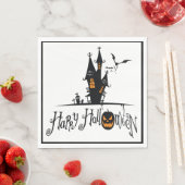 ハッピーハローウィン幽霊のよく出るハウス スタンダードランチョンナプキン (インサイチュ)