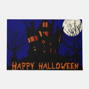 ハッピーハローウィン幽霊のよく出るハウス ドアマット