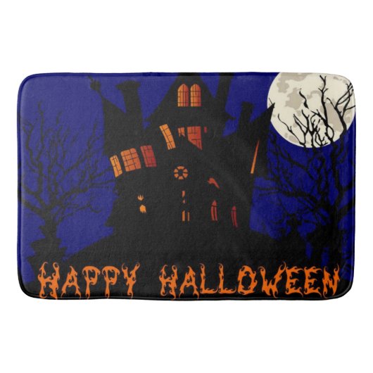 ハッピーハローウィン幽霊のよく出るハウス バスマット (正面)