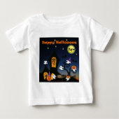 ハッピーハローウィン幽霊のよく出るハウス ベビーTシャツ (正面)