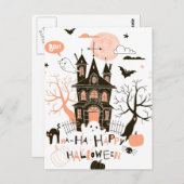 ハッピーハローウィン幽霊のよく出るハウス ポストカード (正面/裏面)