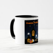 ハッピーハローウィン幽霊のよく出るハウス マグカップ (正面左)