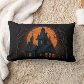 ハッピーハローウィン幽霊のよく出るハウス ランバークッション (ブランケット)
