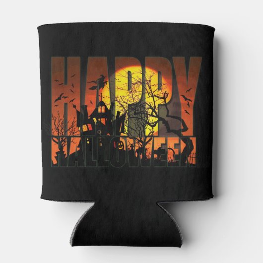 ハッピーハローウィン幽霊のよく出るハウス 缶クーラー (裏面)