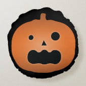 ハッピーハローウィン幽霊のよく出るハロウィーンのカボチャのちょうちんパンプキン ラウンドクッション (裏面)