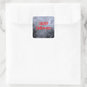 ハッピーハローウィン幽霊のよく出るムーンステッカー スクエアシール (バッグ)