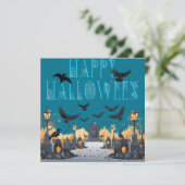 ハッピーハローウィン幽霊のよく出る墓不気味\ヘッドストーン 招待状 (スタンド正面)