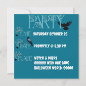 ハッピーハローウィン幽霊のよく出る墓不気味\ヘッドストーン 招待状 (裏面)