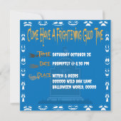 ハッピーハローウィン幽霊のよく出る墓地と墓不気味 招待状 (裏面)