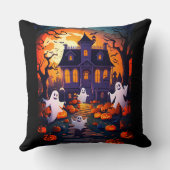 ハッピーハローウィン幽霊アンドハ幽霊のよく出るウス クッション (裏面)