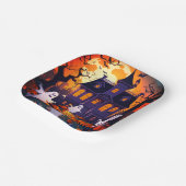 ハッピーハローウィン幽霊アンドハ幽霊のよく出るウス ペーパープレート (傾斜あり)