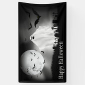 ハッピーハローウィン幽霊イン墓地 横断幕 (縦)