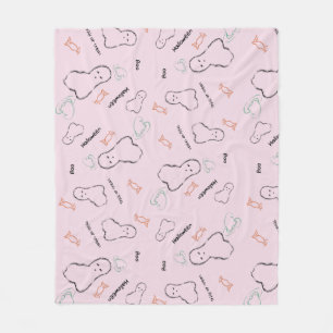 ハッピーハローウィン幽霊キャンディハンドレタリングドードル フリースブランケット