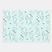 ハッピーハローウィン幽霊キャンディハンドレタリングドードル ラッピングペーパーシート (正面3)