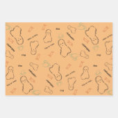 ハッピーハローウィン幽霊キャンディハンドレタリングドードル ラッピングペーパーシート (正面2)