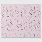 ハッピーハローウィン幽霊キャンディハンドレタリングドードル ラッピングペーパー (フラット)