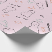 ハッピーハローウィン幽霊キャンディハンドレタリングドードル ラッピングペーパー (角)