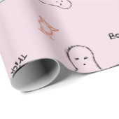 ハッピーハローウィン幽霊キャンディハンドレタリングドードル ラッピングペーパー (ロールコーナー)