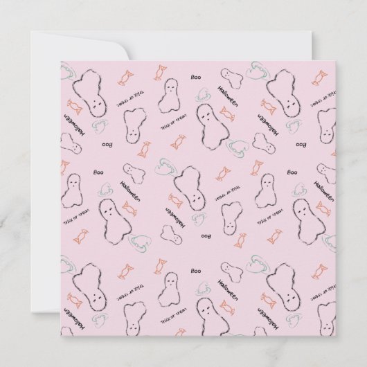 ハッピーハローウィン幽霊キャンディハンドレタリングピンク (正面)