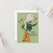 ハッピーハローウィン幽霊グリーナリーフローラドードル カード (正面/裏面インサイチュ)