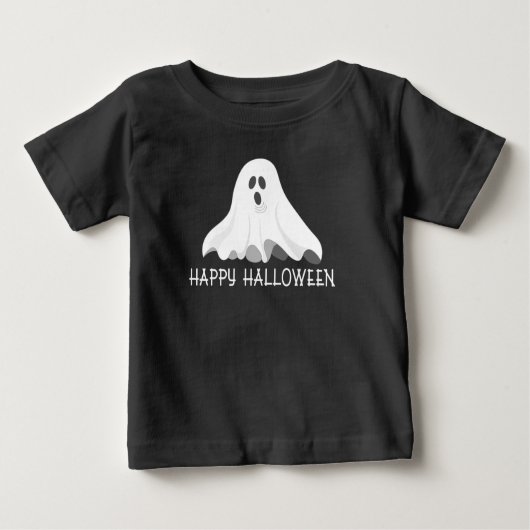ハッピーハローウィン幽霊トドラーシャツ ベビーTシャツ (正面)