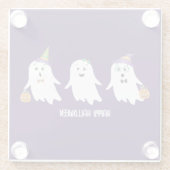 ハッピーハローウィン幽霊トリックオアトリート ガラスコースター (裏面)