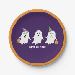 ハッピーハローウィン幽霊トリックオアトリート ペーパープレート