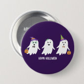 ハッピーハローウィン幽霊トリックオアトリート 缶バッジ (正面&裏面)