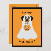 ハッピーハローウィン幽霊ドッグ ポストカード (正面/裏面)