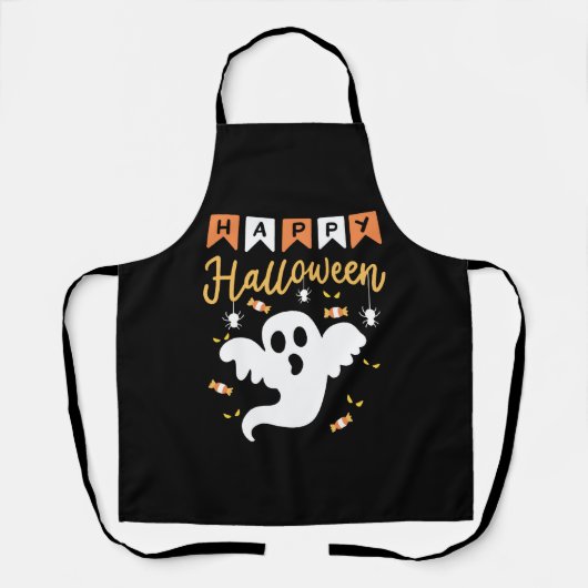 ハッピーハローウィン幽霊ハロウィーンの衣装 エプロン (正面)