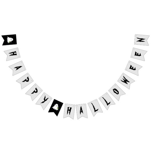 ハッピーハローウィン幽霊バンティンバナー バンティングフラッグ (全)