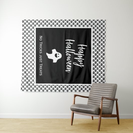 ハッピーハローウィン幽霊ブーただのトリック処理 タペストリー (インサイチュ(横))